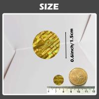 Pegatina Holográfica Dorada de 1.5cm A Prueba de Trasbarros Sello de Garantía Vacío - details 2