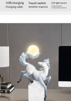 Adornos artesanales modernos de la Sala de estar de caballos de resina pequeños adornos de escritorio de la Oficina de lámparas nocturnas - details 2