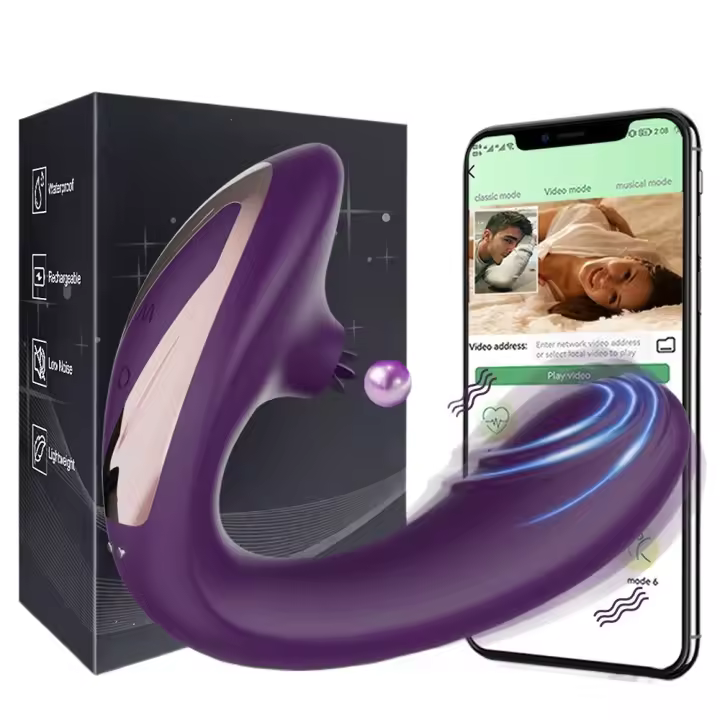 Potente vibrador femenino con Control de aplicación remota, ropa para lamer la lengua, estimulador de clítoris y punto G, productos para adultos, Juguetes sexuales para mujeres - 1