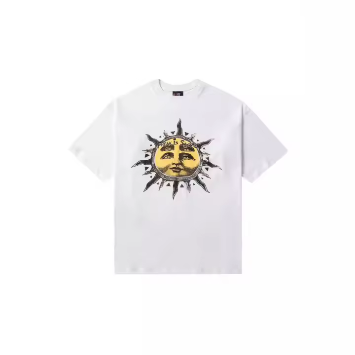 Camiseta de manga corta versátil y holgada informal para hombre y mujer con estampado divertido de letras - 1