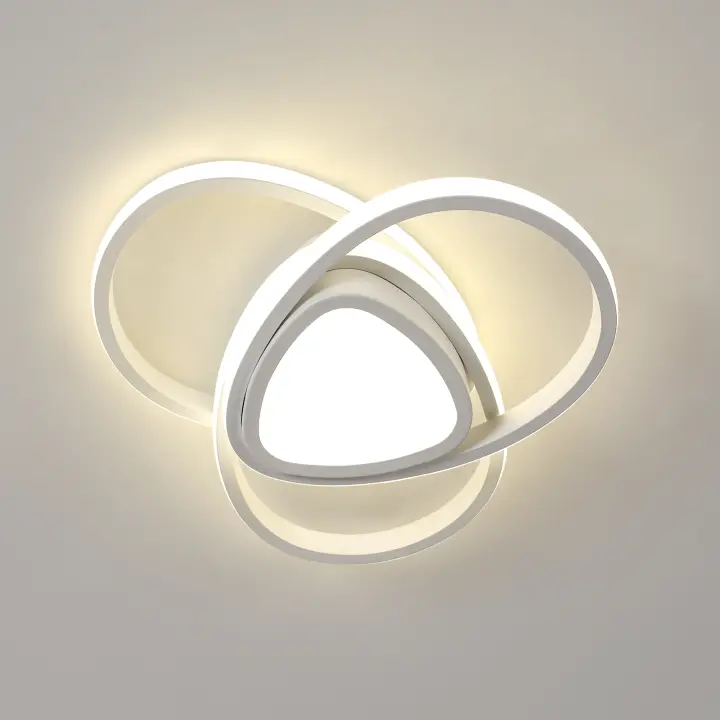 Plafón LED de Techo Blanco Moderno GOECO, 36W, Aluminio Blanco, 6500K Luz Blanca Fría, lluminación Interior Nórdica para Sala de estar, Dormitorio, 30*30*7  CM - 1