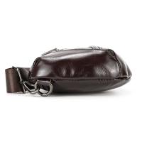 Bolso de pecho de cuero de vaca suave para hombres, paquete de pecho de cuero genuino, bandolera pequeña, bolso antirrobo, café - details 24