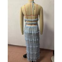 2025 Nuevo conjunto de dos piezas sin mangas de gasa con cintura elástica, conjunto de falda holgada para vacaciones - details 19