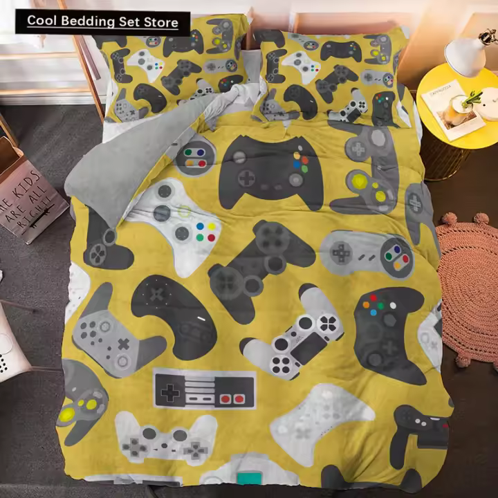 Juego de Ropa de Cama de Juegos para Niños Cubierta de Edredón de Lujo de Dibujos Animados - 1