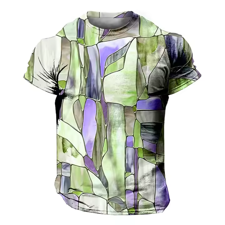 Camiseta 3d de manga corta para hombre, ropa de moda de manga larga, estampado en Color, Animal, planta, persona, ropa de belleza - 1