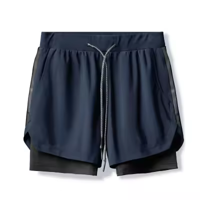 Pantalones cortos deportivos ligeros, pantalones cortos deportivos de secado rápido con doble capa, pantalones cortos De Correr Para Hombre 2 En 1 Secado Rápido Entrenamiento De Gimnasio Fitness Running Pantalones De Verano Shorts Deportivos - 1