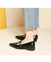 Nuevos zapatos británicos de cuero suave, zapatos pequeños de cuero, tacón grueso, tacón bajo, zapatos Marie - details 10