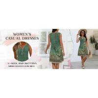 Bohemian Beach para mujer vestido retro de verano con cuello en V hasta la rodilla - details 2
