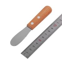 Cubiertos con mango de madera, espátula para mantequilla de acero inoxidable, raspador de crema, accesorios de cocina, herramientas para queso - details 10
