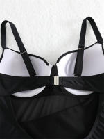 Bañador de una pieza con realce para mujer, traje de baño liso, Monokini Sexy con tirantes, ropa de playa para verano, 2024 - details 5