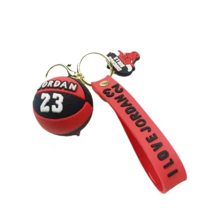 Llavero de baloncesto realista 3D llavero de baloncesto pareja coche colgante mochila decoración - 1