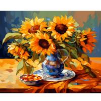 RUOPOTY-pintura por números para adultos, regalos originales, imágenes por números, flor del sol, colorear por números, decoraciones para el hogar - details 0