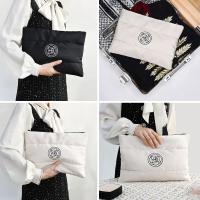 Bolsa De Maquillaje Portátil De Algodón Floral Nueva Gran Capacidad Bolsa De Almacenamiento De Cosméticos En Color Sólido Bolsa De Viaje Para Artículos De Higiene Personal - details 7