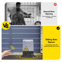 Abridor automático de puerta corredera, Motor eléctrico, Control remoto, IP44, función de cierre automático, nuevo - details 7
