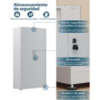 Armario de Garaje de 5 Estantes con Cerradura, Armario de Oficina con Estantes Ajustables, para Oficina, Garaje y Lavadero, Negro - details 13