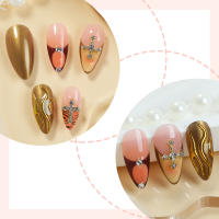 Pegatinas de uñas postizas modelo 24 Uñas desmontables con estampado de leopardo estereoscópico - details 2