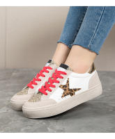 Nuevos zapatos ligeros de junta antideslizante suela suave de las mujeres de la plataforma casual zapatos de moda estrella blanco zapatos. - details 3