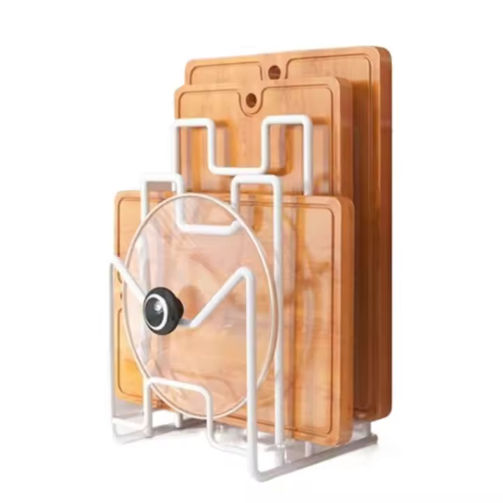 Soporte para tabla de cortar multicapa, soporte de Metal para arte del hierro, estante para tapa de olla, estante Vertical para ahorrar espacio, organizador de tabla de cortar, gabinete - 1
