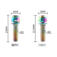6 unids/set tornillos de manillar de bicicleta chapados en titanio M5 * 17MM perno de pinza de freno de disco de bicicleta de acero inoxidable perno de fijación colorido - details 0