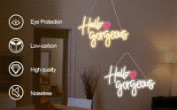 Belleza Ajustable Neón Luz de Neón de 22 pulgadas para Dormitorio de Niñas, Decoración de Salón de Belleza, Fiesta de Cumpleaños, Boda Montaje en Pared, Material de Acrílico - details 0