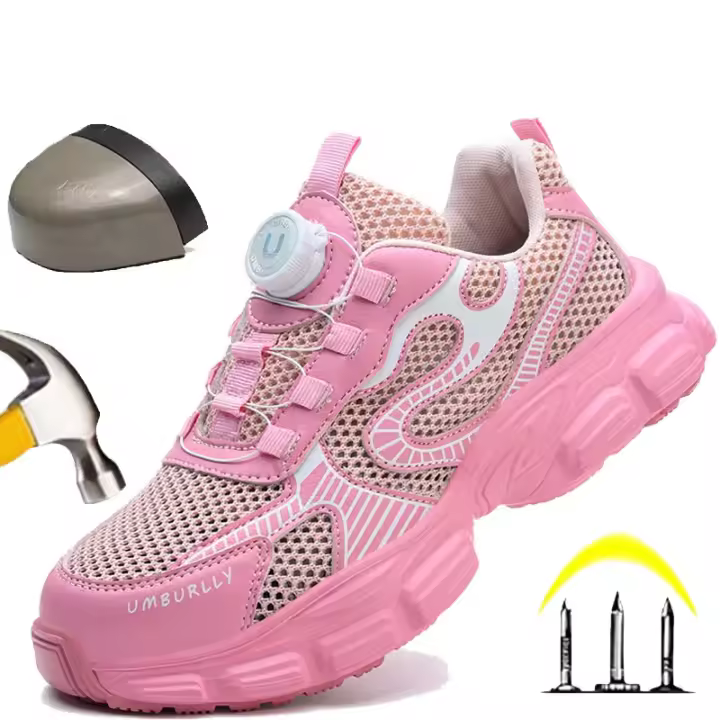 Zapatos de Seguridad Ligeros para Trabajo Zapatillas Protectoras Transpirables con Botón Giratorio - 1