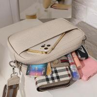 Bolso bandolera multicapa de color sólido para mujer, bolso de hombro con correa ancha de cuero PU - details 18