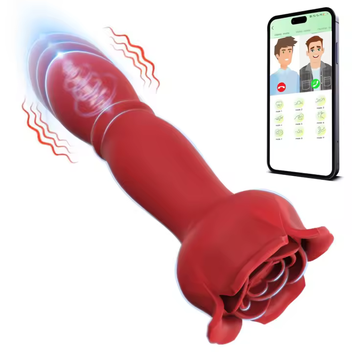 Enchufe Vibrante de Rosa Masajeador Prostalítico de 9 Modos Juguete Sexual para Adultos Unisex - 1