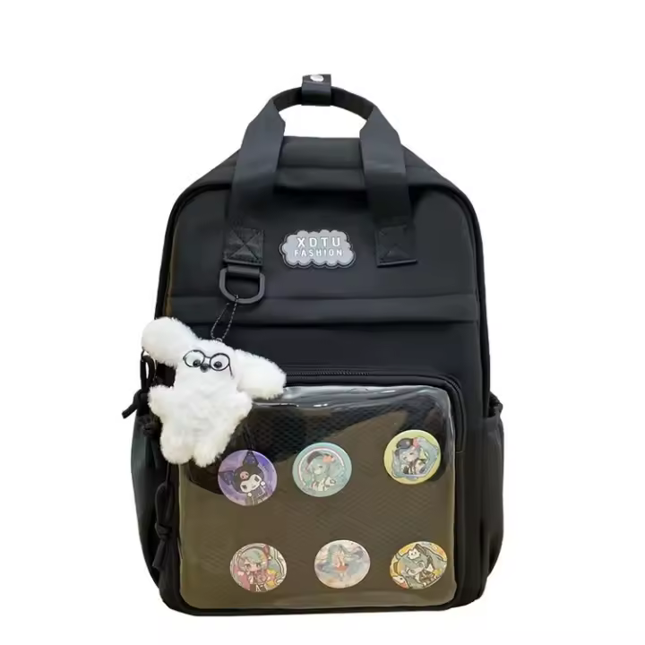 Mochila universitaria, suave, de gran capacidad, para el colegio, transparente, fresca y elegante, de nailon, para el verano 2025. - 1