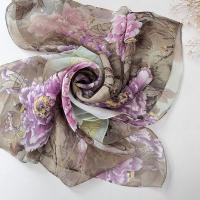 mujer bufanda de gasa Georgette loro Rosa Bandana protector solar playa verano Mantón largo 50*160CM - details 3