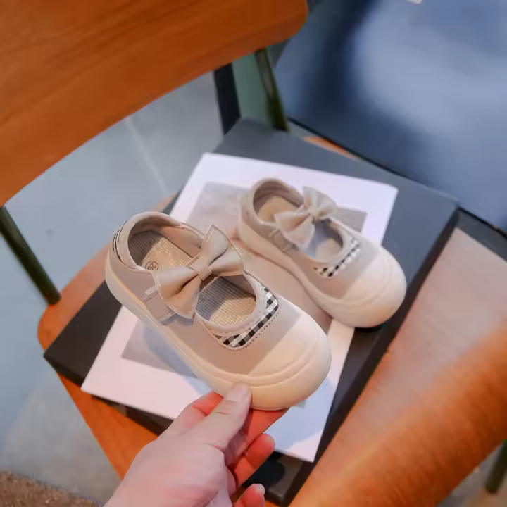 Zapatos planos multifuncionales informales a la moda para niños con punta redonda y hermoso lazo, nuevos productos para 2024, princesa - 1