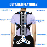 Soporte para la columna vertebral para hombres y mujeres, Corrector de postura para aliviar el dolor de cuello, hombros y espalda, alisador de soporte Lumbar - details 4
