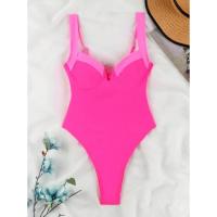 Traje de baño de una pieza, Bikini para mujer, nuevo estilo, traje de baño empalmado, diseño integrado, traje de baño cómodo y elegante - details 1