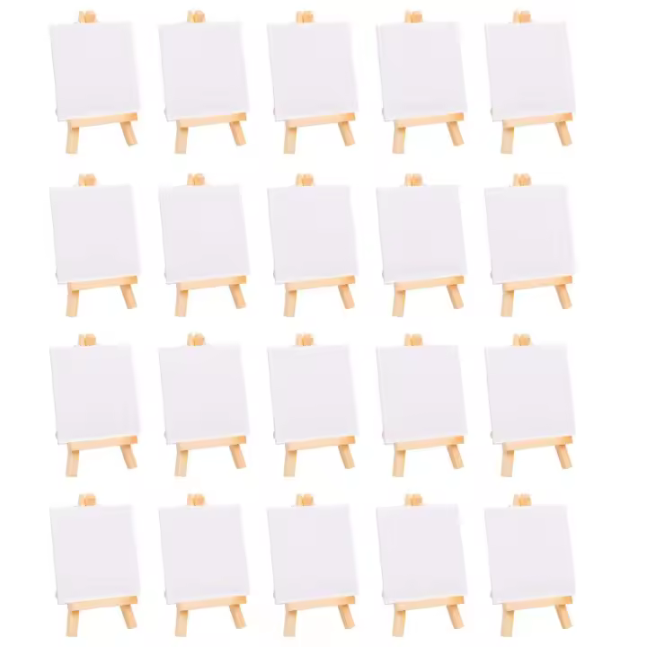Tablero de Dibujo Mini de Lona 20Pcs con Perchera Ideal para Arte, Fiesta de Pintura, Suministros de Artesanía - 1