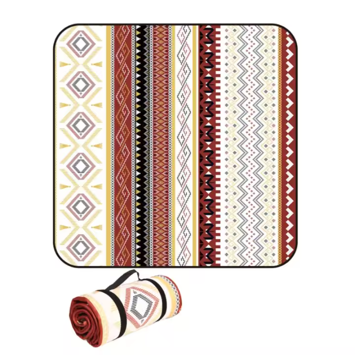 Manta de picnic para exteriores, impermeable, extragrande, esterilla de camping, 4 mm de grosor, 3 capas, embalaje enrollable - 1