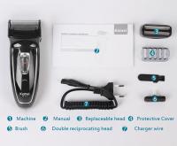 KEMEI-Afeitadora eléctrica recargable de 2 cabezales, máquina de afeitar electrónica recíproca, cortadora de pelo rotativa, afeitadora para el cuidado facial, KM-8013 - details 12