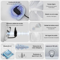 Auriculares deportivos Bluetooth A5 con cancelación de ruido y batería de larga duración - details 1