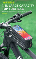 WEST BIKING-bolsa impermeable para bicicleta, bolsa para tubo frontal, soporte para teléfono móvil con pantalla táctil, accesorios para ciclismo de montaña y carretera - details 0