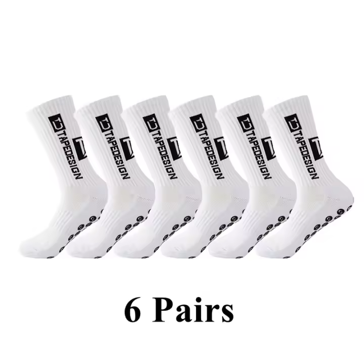 6 zapatos Nuevo antideslizante tapedesign calcetines de Fútbol media pantorilla antideslizante fútbol deporte ciclismo EU38-44 - 1