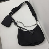 Bolso de diseñador de lujo para mujer, bandolera Vintage de nailon con cadena, a la moda - details 19