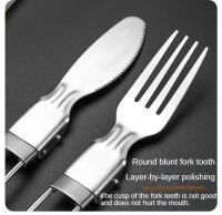 Mini cuchara, tenedor, villa portátil para exteriores, juego de cubiertos de acero inoxidable para senderismo, suministros de cocina para acampar al aire libre, 1/3 piezas - details 5