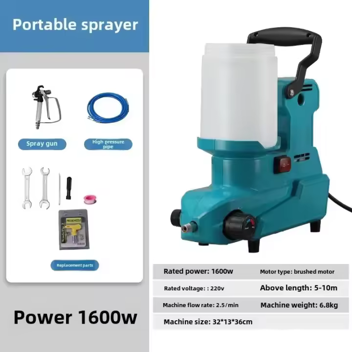 Máquina de pulverización sin aire conveniente eléctrica de alta potencia de alta tensión, máquina de pulverización de pintura adhesiva portátil - 1