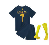 Riad visitante 23-24 Partido Azul real No. 7 Conjunto de uniforme de fútbol de club Jersey para niños Talla 14-30 No. - details 5