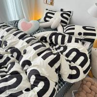 Juego de Ropa de Cama en Estilo Coreano Rosa Letras para Mujeres y Niñas Funda de Edredón Cubierta de Almohada de Tamaño Twin Full Queen Nordic - details 1