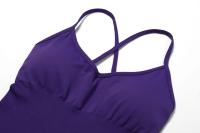 Mono de Yoga para Mujer Kailuoka Sexy Fitness Romper Sin Mangas y Espalda Disfraz Deportivo Corto en Color Sólido para Otoño e Invierno Material Exterior de Nylon - details 31