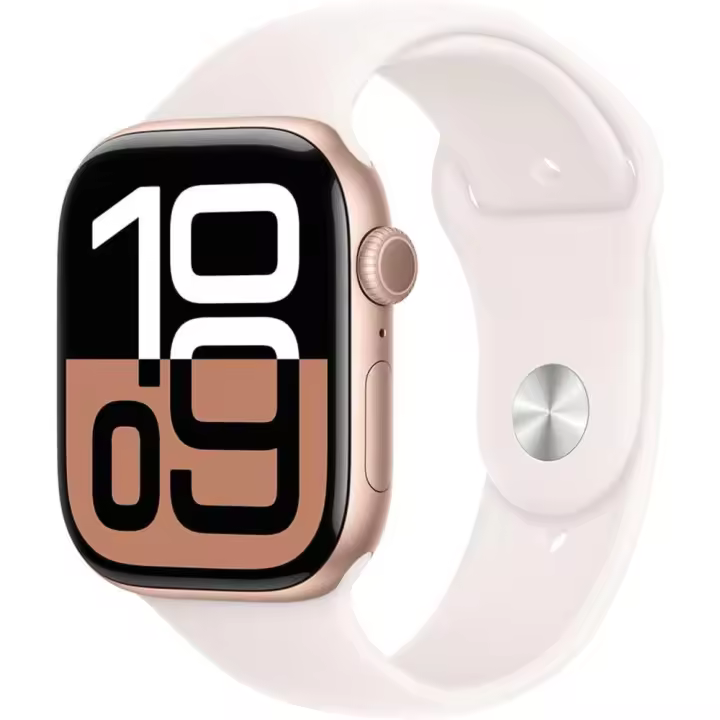 Apple Watch Series 10 [GPS + Cellular, 46 mm] - Caja de aluminio en oro rosa con correa deportiva Light Blush, S/M (renovado) - 1