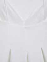 TRAFZA mujeres verano High Street sólido sin mangas Mini vestido ancho Swing decoración cremallera mujeres moda cuello pico Sling vestidos - details 12