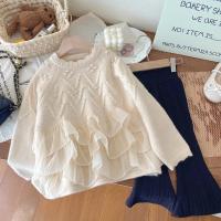 Suéter de princesa con costuras de encaje para niña, suéter grueso y cálido, jerséis de punto para otoño e invierno, 2024 - details 8