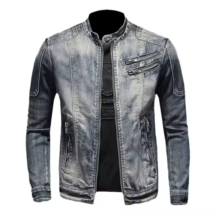 Chaquetas de mezclilla para hombre, abrigo rompevientos vaquero de calle Retro, ropa de otoño e invierno - 1