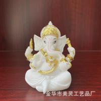 Estatua de Buda de resina de cristal de agua, Dios elefante, Ganesh, decoración de escritorio para el hogar, joyería para el cabello - details 0