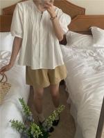 Blusa de verano para mujer, camisa de primavera, blusa para mujer, Blusas largas de gasa, informales, elegantes, Vintage, de manga larga, holgada de gran tamaño, blanca - details 28
